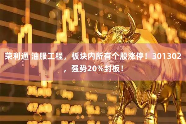荣利通 油服工程，板块内所有个股涨停！301302，强势20%封板！