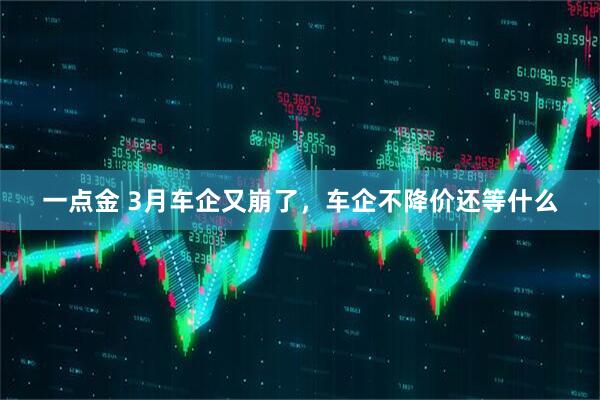 一点金 3月车企又崩了，车企不降价还等什么
