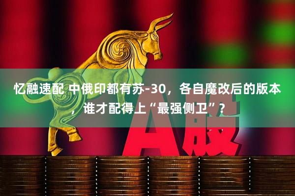忆融速配 中俄印都有苏-30，各自魔改后的版本，谁才配得上“最强侧卫”？