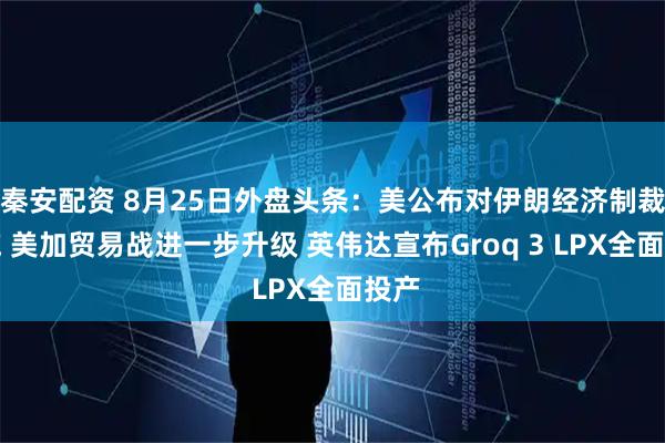 秦安配资 8月25日外盘头条：美公布对伊朗经济制裁措施 美加贸易战进一步升级 英伟达宣布Groq 3 LPX全面投产